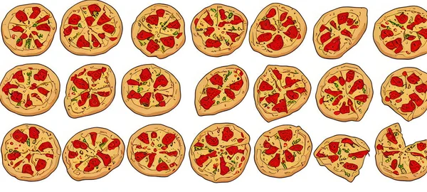 Ilustración Pizza Estilo Retro Ilustración Gráfica — Foto de Stock