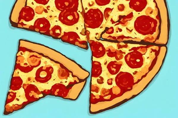 Illustratie Van Pizza Retro Stijl Grafische Illustratie — Stockfoto
