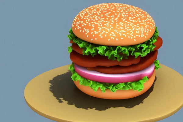 Darstellung Von Hamburgern Einem Klassischen Fast Food Produkt — Stockfoto