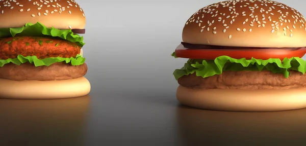 Klasik Bir Fast Food Ürünü Olan Hamburgerin Çizimi — Stok fotoğraf