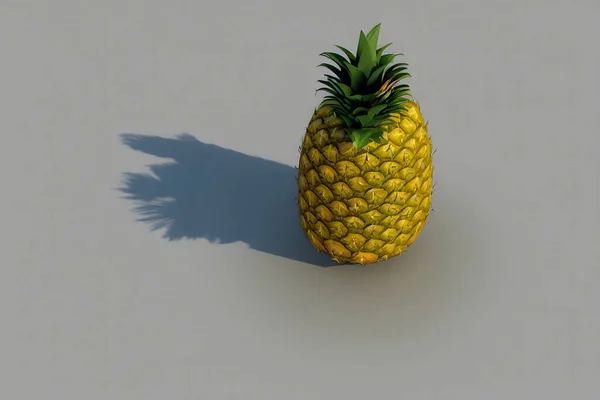 Rendering Illustration Raw Pineapple Green Leaves Skin — Stock Photo, Image