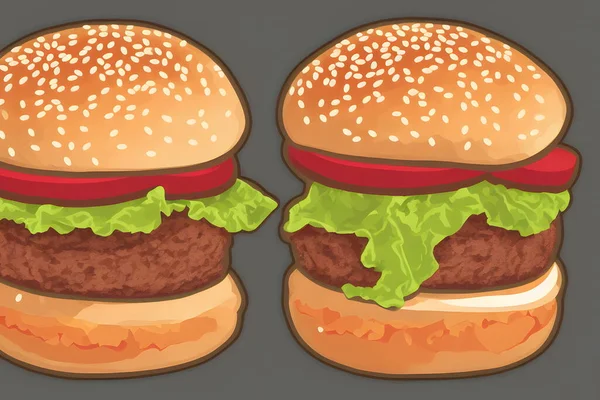 Illustratie Van Hamburger Eigentijdse Stijl Een Klassiek Fastfood Item — Stockfoto
