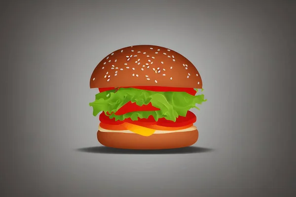 Illustration Des Hamburgers Minimalistischen Stil Ein Klassisches Fast Food Produkt — Stockfoto