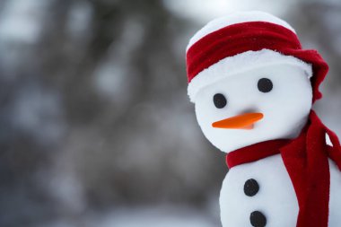 Açık havada kardan adamın gerçekçi bir tasviri, üretken ai