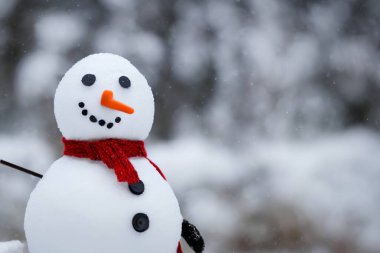 Açık havada kardan adamın gerçekçi bir tasviri, üretken ai