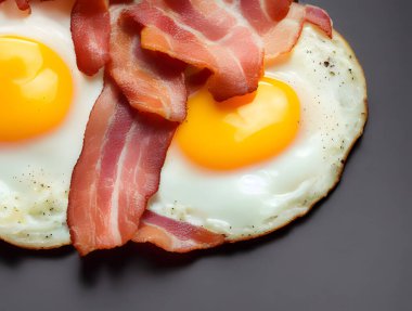 Pastırma ve yumurtanın çizimi, üretici ai