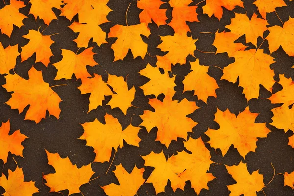 Ilustracja Jesiennych Liści Klonu Zewnątrz Generative Obrazek Stockowy