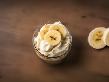 Üretken ai kullanarak muzlu puding tasviri