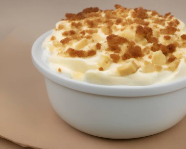 Üretken ai kullanarak muzlu puding tasviri