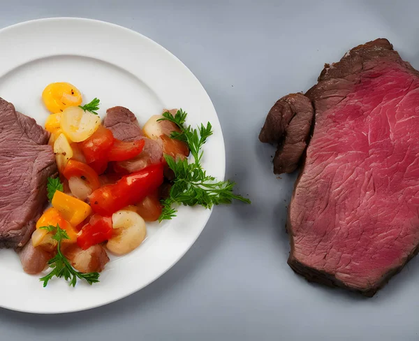 Ilustração Deliciosa Carne Cozida Usando Generativo Fotografia De Stock