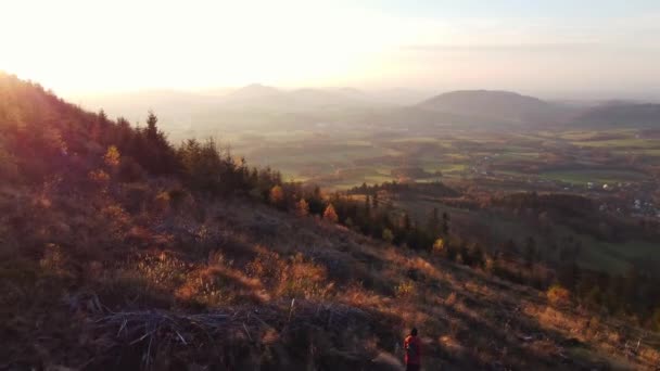 Uitzicht Vanuit Lucht Hellingen Van Ondrejnik Berg Beskydy Bergen Tsjechië — Stockvideo