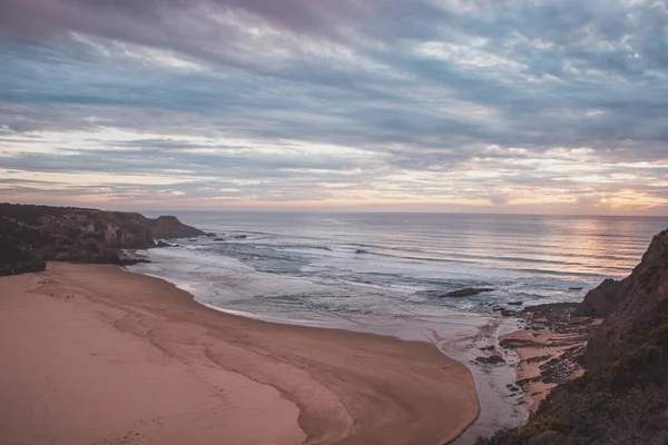 Beleza Costa Atlântica Algarvia Oeste Portugal Praia Odeceixe Sob Luz — Fotografia de Stock