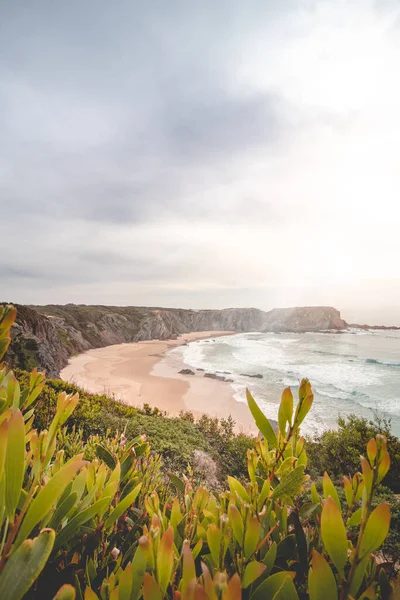 Famous Praia Dos Machados Beach Odemira Western Portugal Rocks Surrounding — Stock Photo, Image