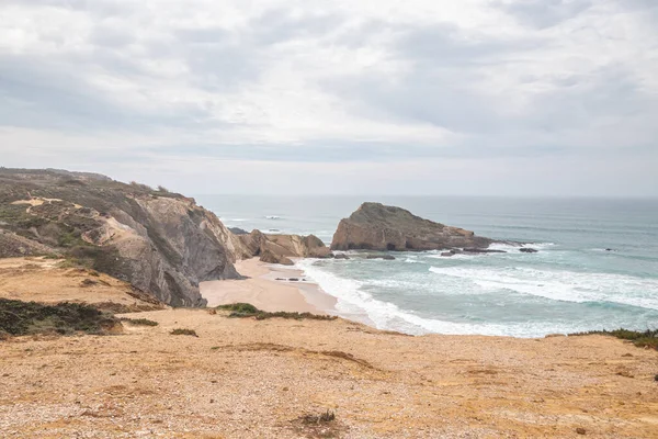 Вид Пляж Alteirinhos Біля Замбуджіра Мар Регіон Одеміра Західна Португалія — стокове фото