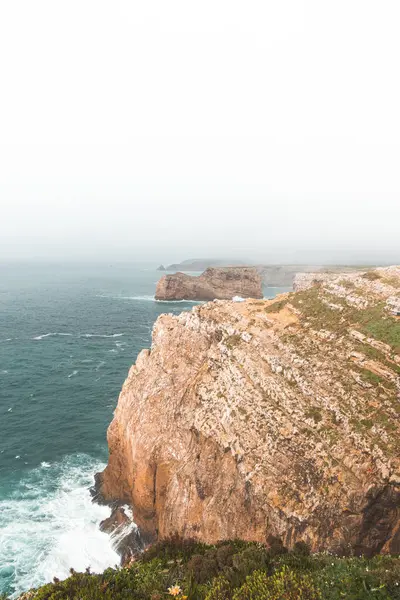 Cape Cabo Sao Vicente Sydvästra Portugal Algarve Regionen Tittar Klipporna — Stockfoto