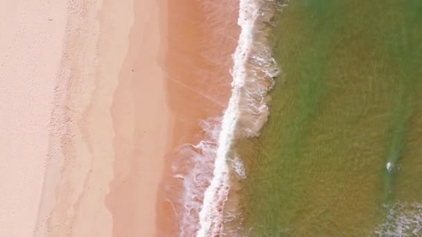 Приплив Чистого Атлантичного Океану Піщаному Пляжі Португалії Дотик Хвилі Піщаній — стокове відео