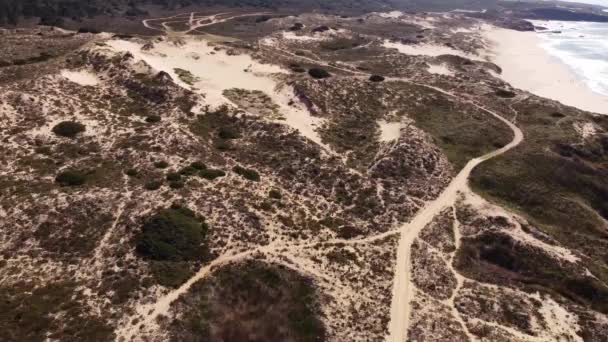 Côte Ouest Portugal Avec Des Plages Sable Océan Atlantique Clair — Video