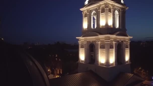 Літній Вечір Від Шпиля Купола Спасо Преображенського Кафедрального Собору Одесі — стокове відео