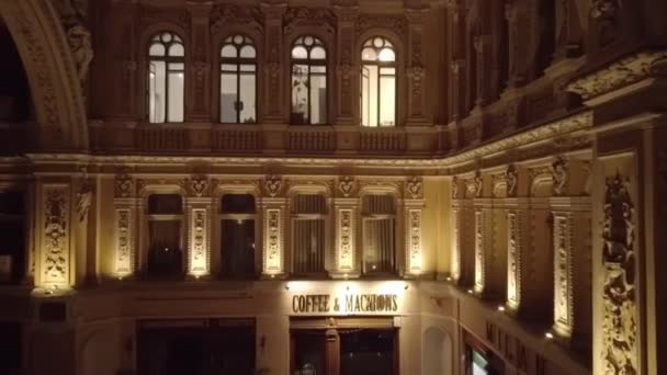 Decorazioni Scultoree Stile Barocco Edificio Epoca Passaggio Mendelevichs Nella Parte — Video Stock
