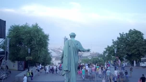 Monumentet Til Hertug Armand Emmanuel Richelieu Det Første Monumentet Ble – stockvideo