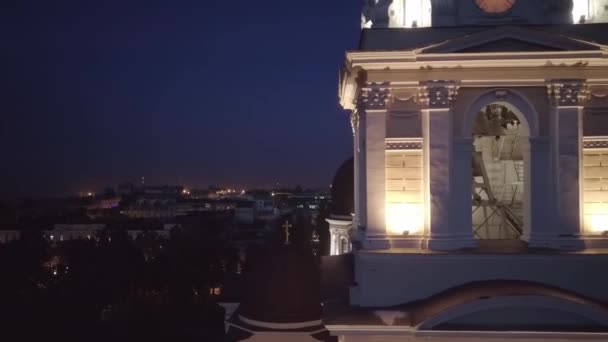 Pan Bir Yaz Akşamı Odessa Ukrayna Daki Spaso Preobrazhensky Katedrali — Stok video