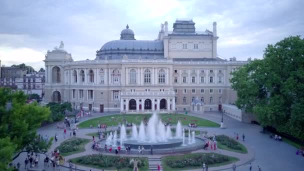 Odessa Ulusal Akademik Opera Bale Tiyatrosu Insansız Hava Aracı Görüntüsü — Stok video