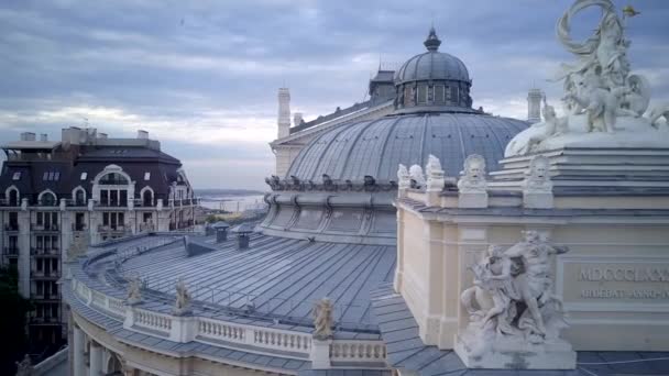 Widok Drona Odessa National Academic Opera Ballet Theater Jeden Największych — Wideo stockowe