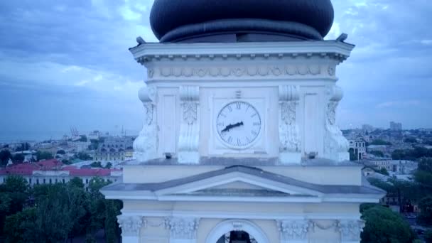 Pan Bir Yaz Akşamı Odessa Ukrayna Daki Spaso Preobrazhensky Katedrali — Stok video
