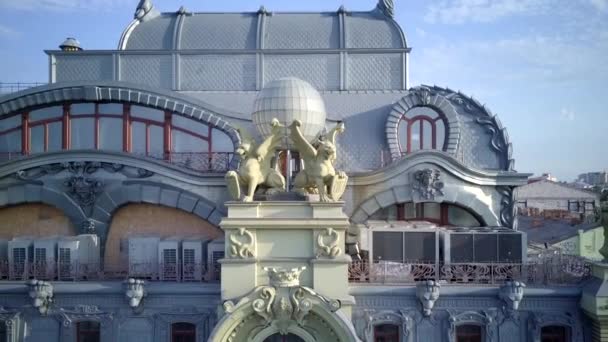 Decorações Escultóricas Estilo Barroco Edifício Vintage Odessa Ucrânia Imagens Alta — Vídeo de Stock