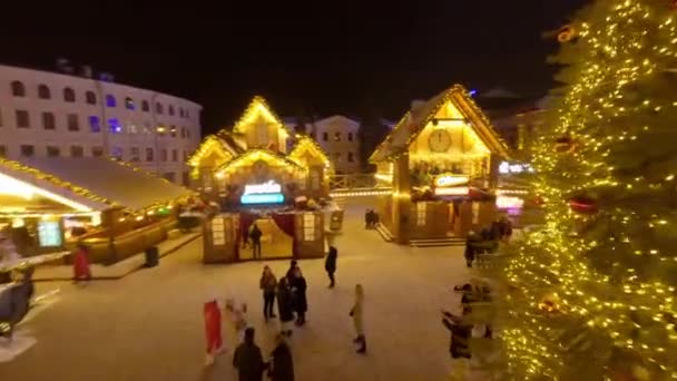 Ruské Kolo Pouliční Pouliční Trh Kotraktově Náměstí Dobrý Večer Kyjeve — Stock video
