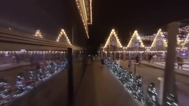 Rueda Fortuna Feria Callejera Plaza Kotraktova Buenas Noches Kiev Temporada — Vídeo de stock