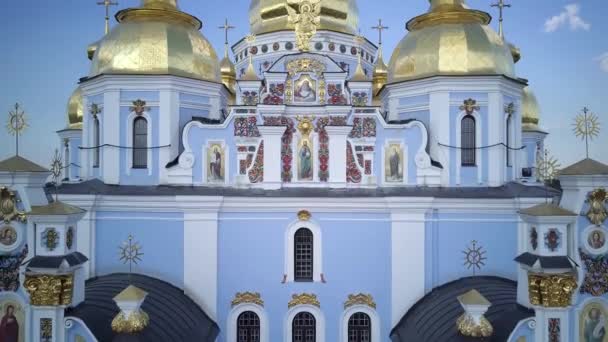 Aerial View Michaels Golden Domed Monastery Kiev High Quality Footage — Stock videók