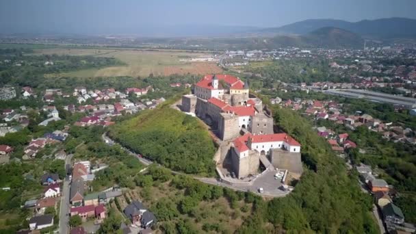 Beautiful View Majestic Castle Palanok View Castle Walls City Mukachevo — Stock Video