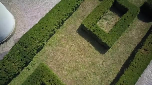 Shooting Birds Eye View Aerial View Castle Schonborn One Most — Stockvideo