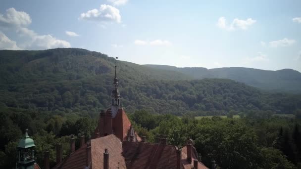 Shooting Birds Eye View Aerial View Castle Schonborn One Most — Video