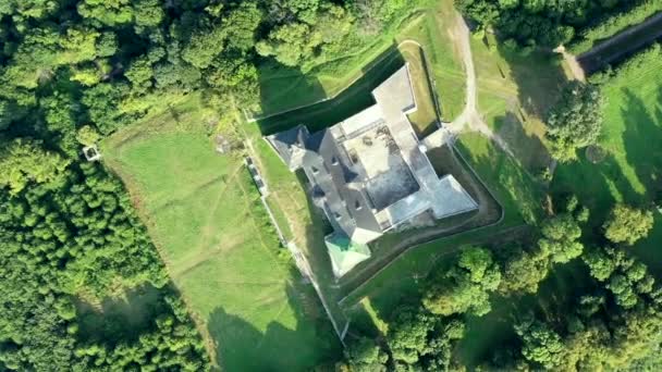 Velho Castelo Podgortsy Ucrânia Vista Castelo Cima Vista Aérea Drone — Vídeo de Stock
