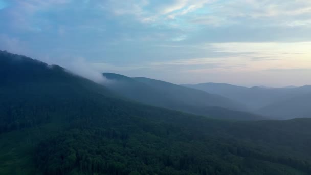 Τοπίο Των Βουνών Στο Ηλιοβασίλεμα Πανοραμική Θέα Των Βουνών Των — Αρχείο Βίντεο