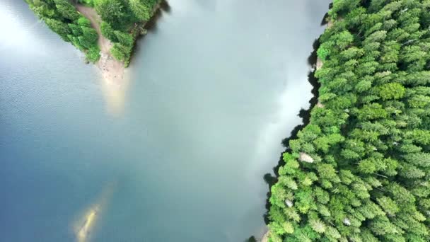 Vista Aérea Selvagem Lago Synevir Nas Montanhas Cárpatas Ucrânia Lago — Vídeo de Stock