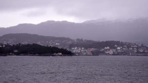Знаменитому Фіорді Ґейранґера Норвегії Вид Круїзного Порома Норвегія Широко Красиве — стокове відео