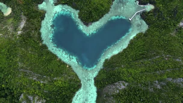 Paradise Island Kalp Şeklinde Bir Lagünün Üzerinden Bakan Kalp Oluşturan — Stok video