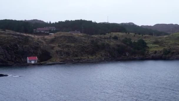 Croisière Long Pittoresque Fjord Norvège Vue Depuis Navire Côte Senja — Video