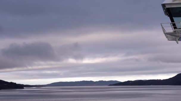 Plavba Podél Malebného Fjordu Norsku Pohled Lodi Pobřeží Senja Severním — Stock video