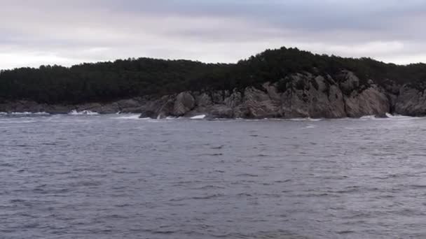 Crucero Largo Del Pintoresco Fiordo Noruega Vista Desde Barco Costa — Vídeos de Stock
