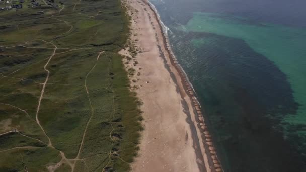 Klitmoller Smooth Waves Magical Sandy Beach Fabulous Blue Water Dänemark — Stockvideo