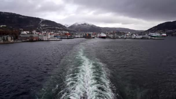 Cruise Picturesque Fjord Norway View Ship Coast Senja Northern Norway — Stock Video