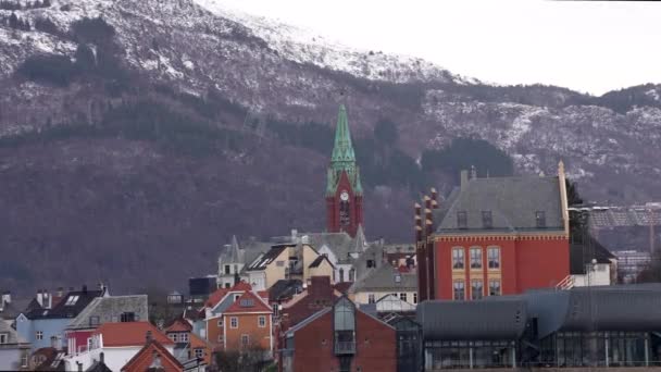 Piękna Przyroda Krajobraz Norwegii Rejs Malowniczym Fiordem Norwegii Widok Statku — Wideo stockowe