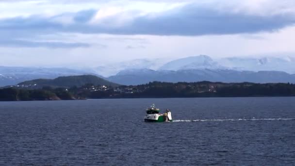 Krásná Příroda Norsko Přírodní Krajina Plavba Podél Malebné Fjord Norsku — Stock video
