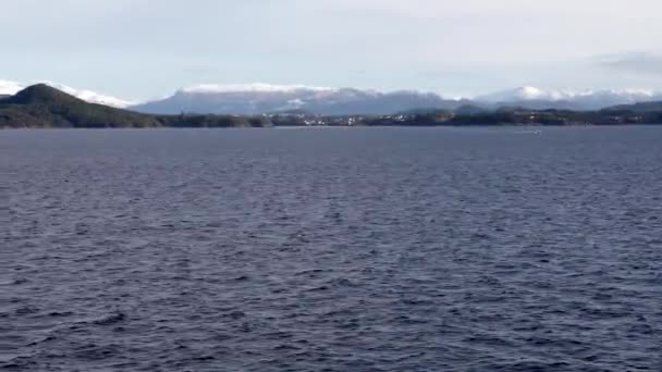 Beautiful Nature Norway Natural Landscape Cruise Picturesque Fjord Norway View — Stock Video