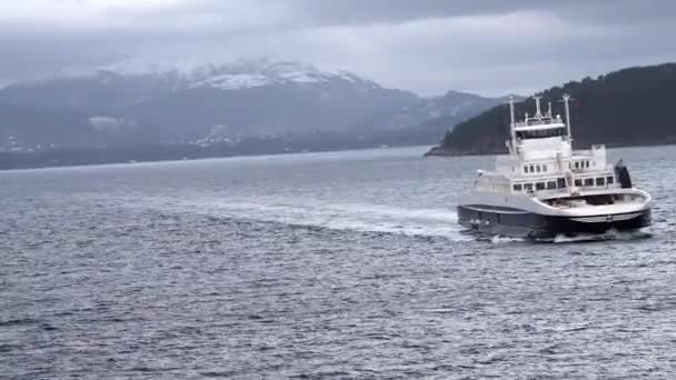 Krásná Příroda Norsko Přírodní Krajina Plavba Podél Malebné Fjord Norsku — Stock video