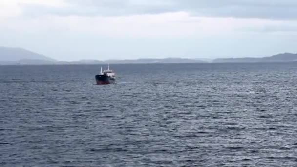Круїз Уздовж Мальовничого Фйорду Норвегії Вид Корабля Берег Сени Північній — стокове відео